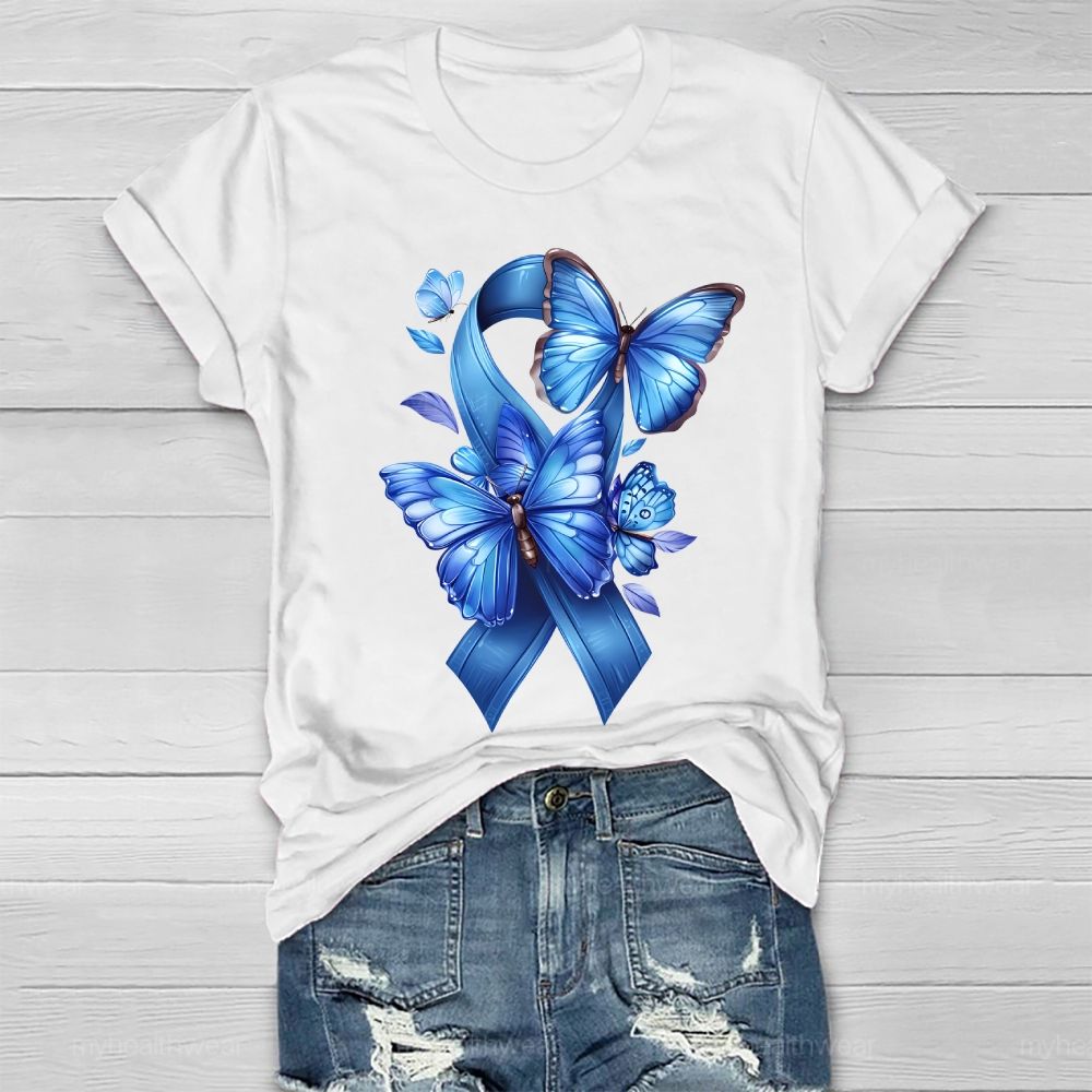 Blue Ribbon Butterfly Healthwear T-shirt