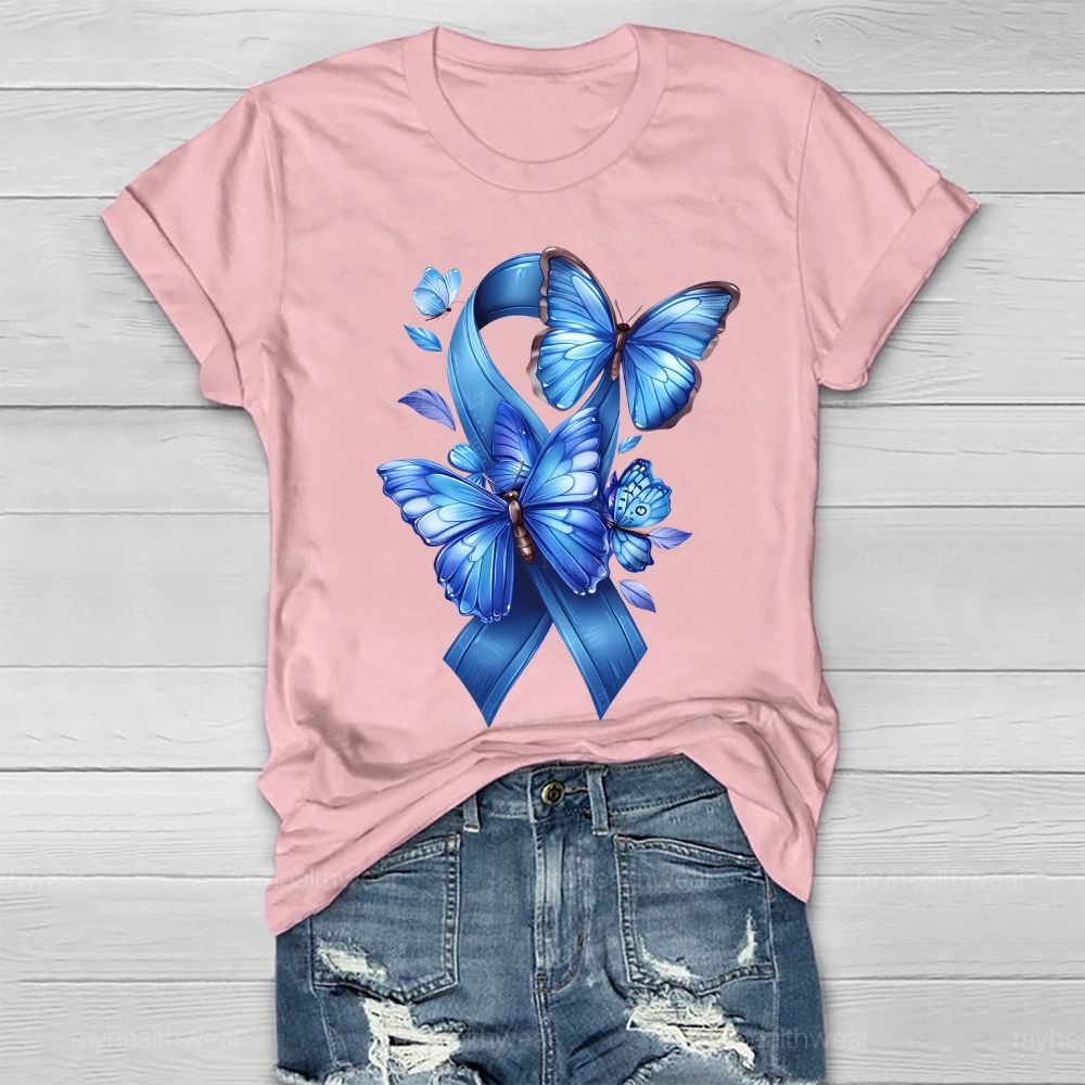 Blue Ribbon Butterfly Healthwear T-shirt