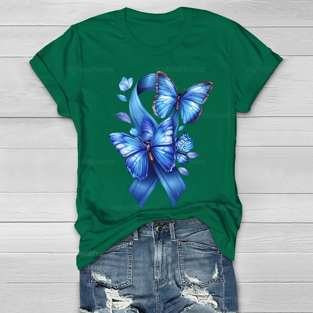 Blue Ribbon Butterfly Healthwear T-shirt