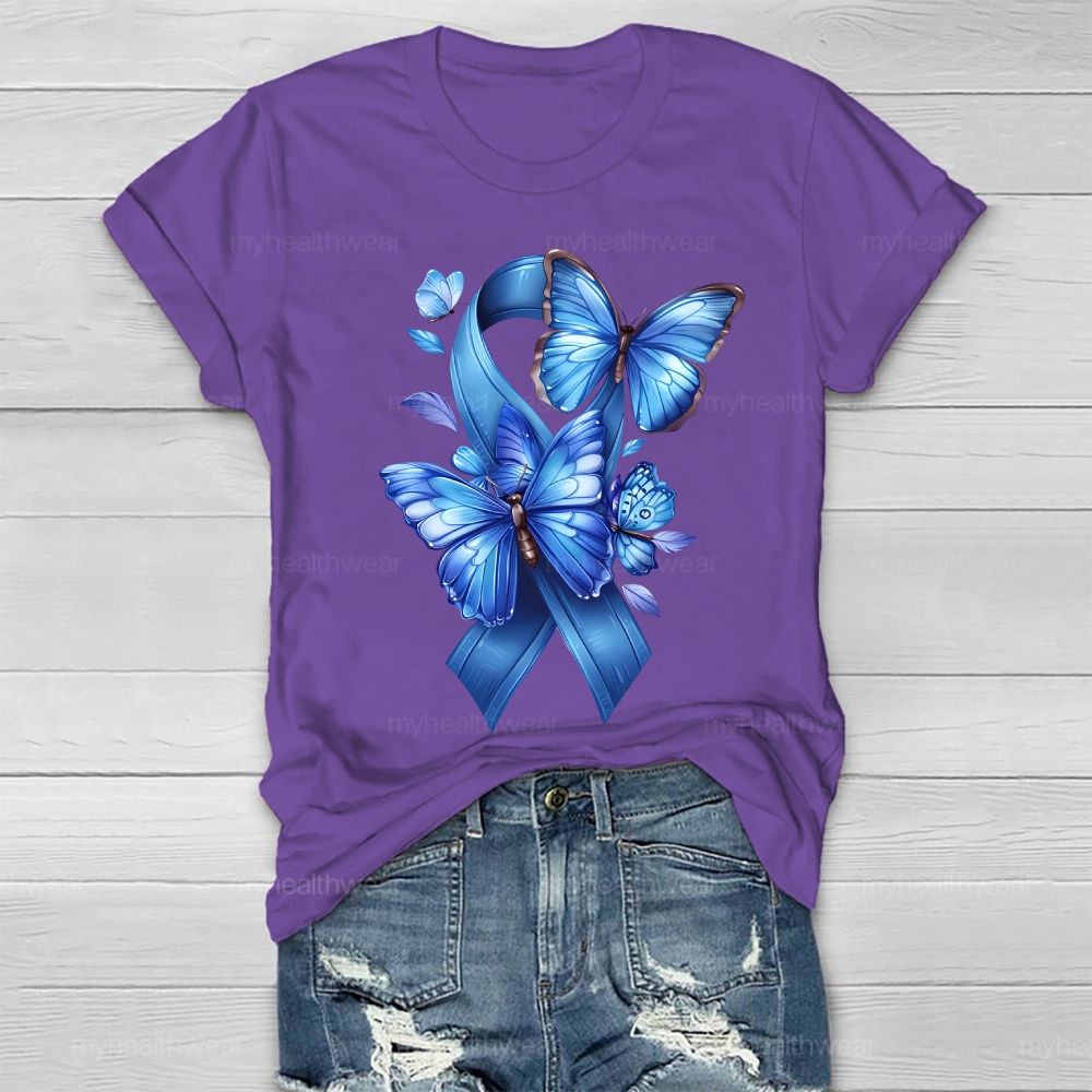 Blue Ribbon Butterfly Healthwear T-shirt