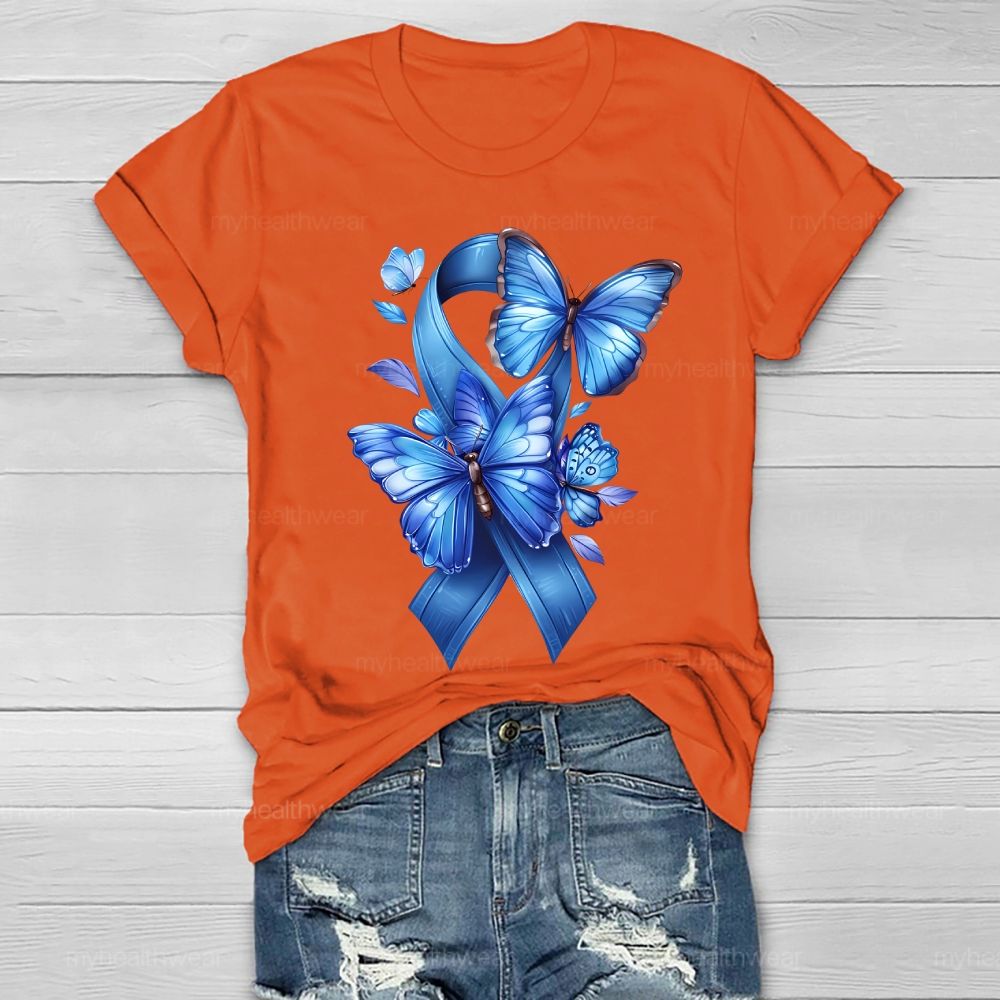 Blue Ribbon Butterfly Healthwear T-shirt