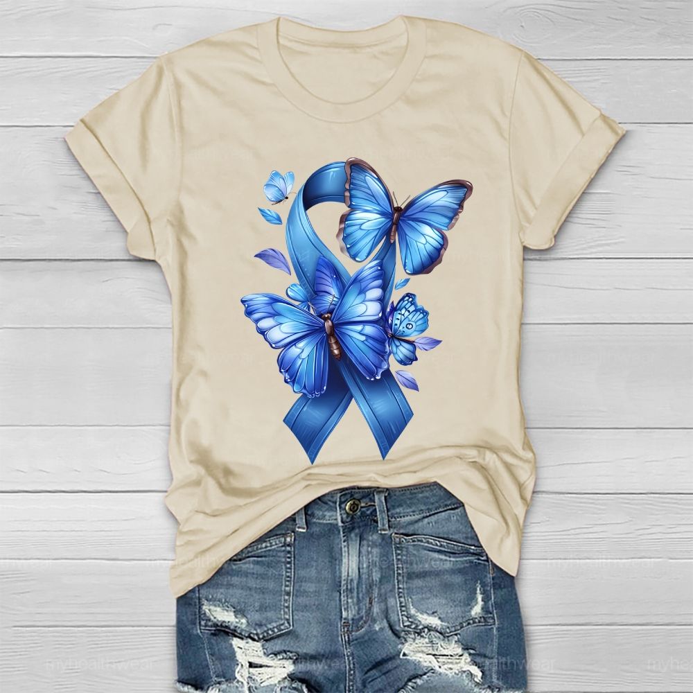 Blue Ribbon Butterfly Healthwear T-shirt