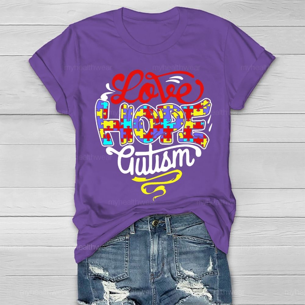 Love Hope  Autism Healthwear T-shirt