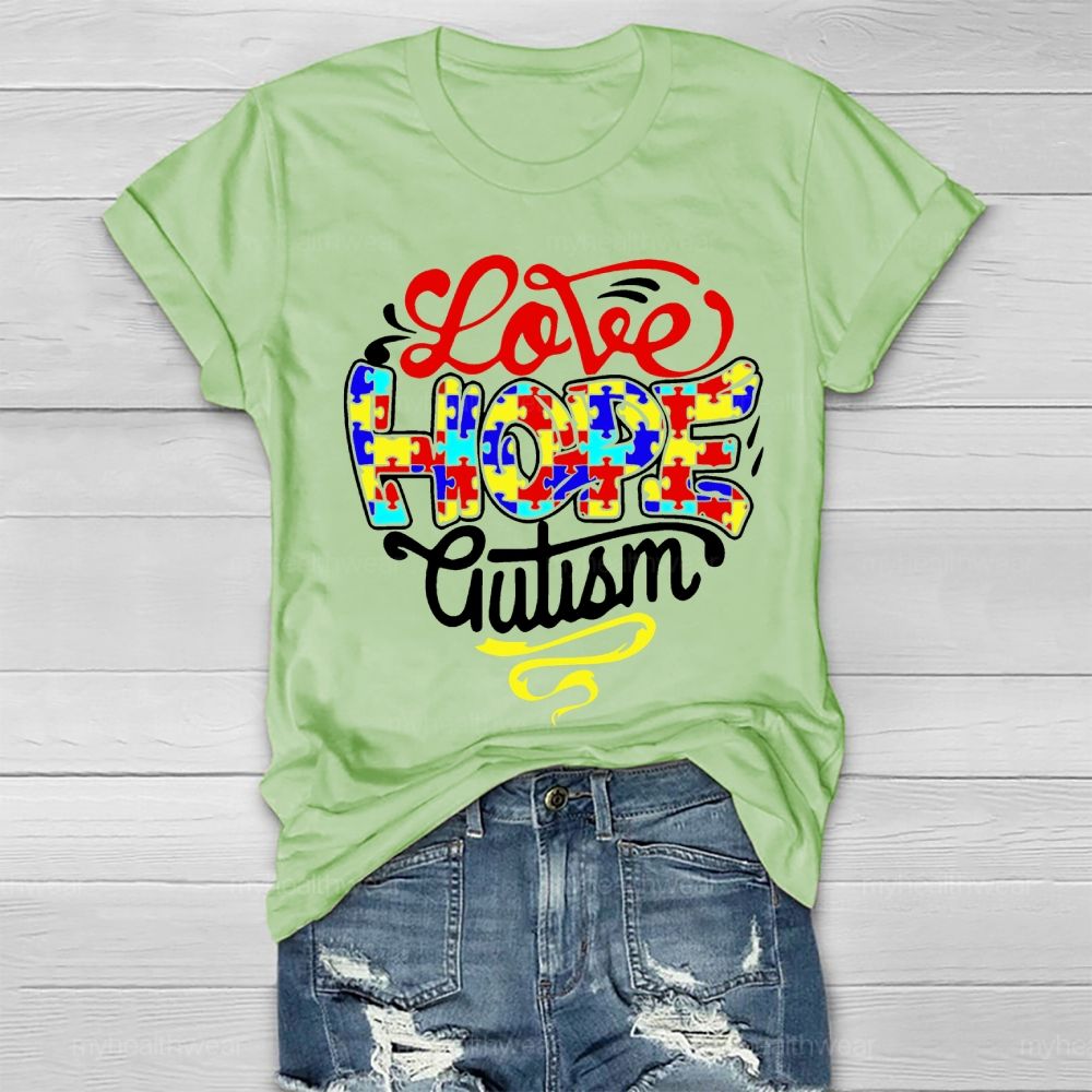 Love Hope  Autism Healthwear T-shirt