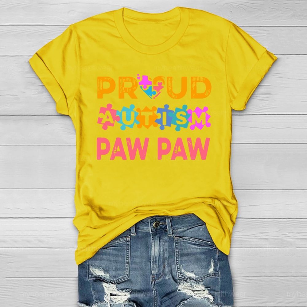 Personalized  Proud Autism Paw Paw Healthwear T-shirt