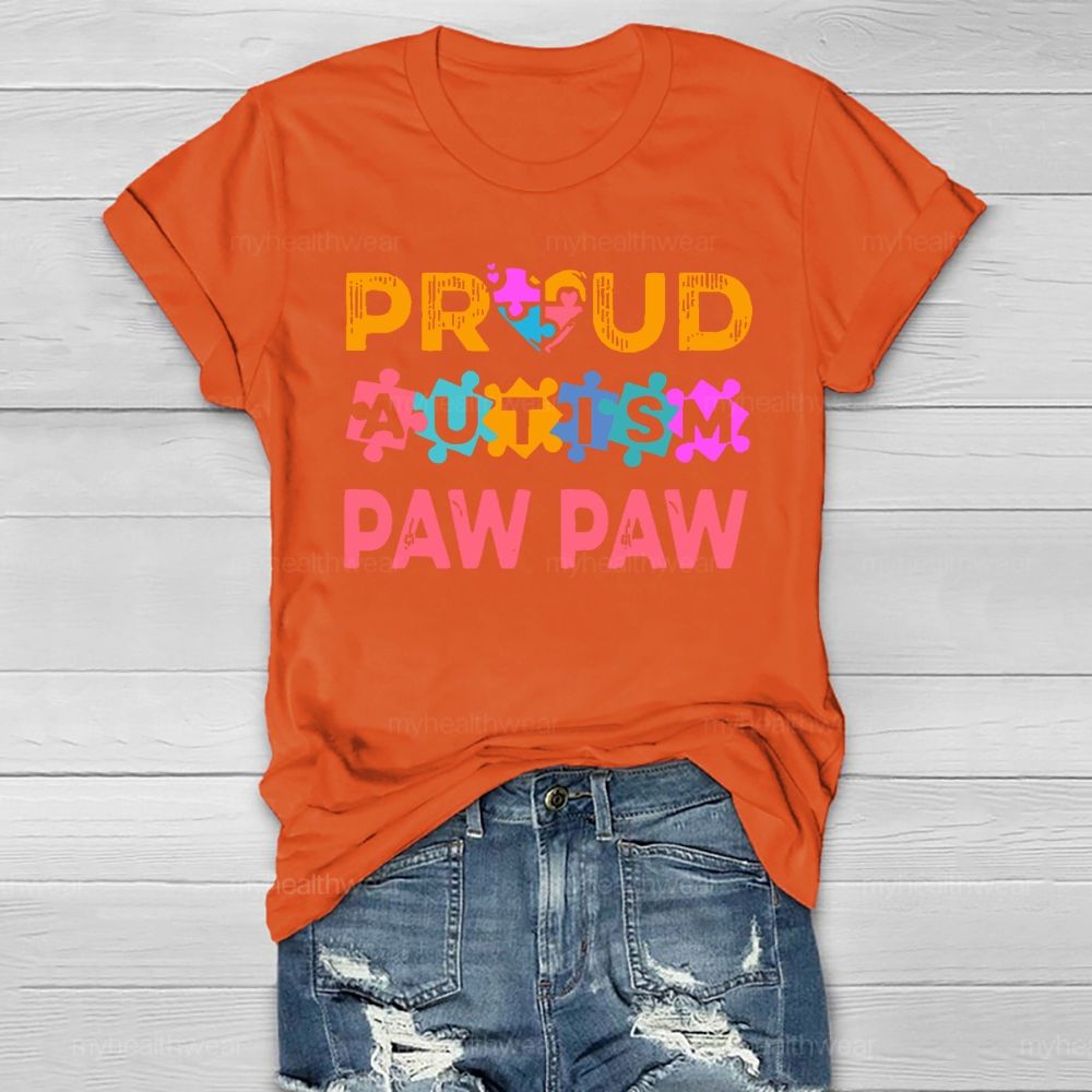 Personalized  Proud Autism Paw Paw Healthwear T-shirt