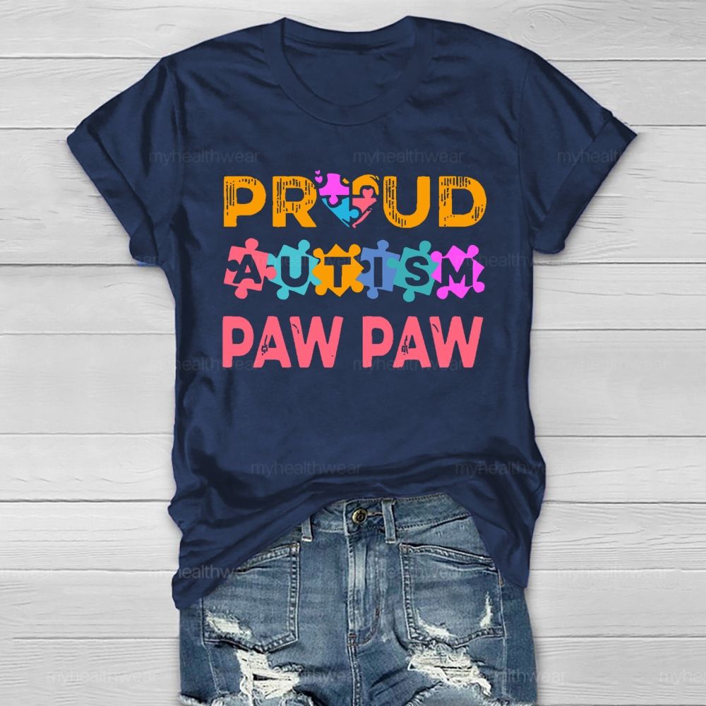 Personalized  Proud Autism Paw Paw Healthwear T-shirt