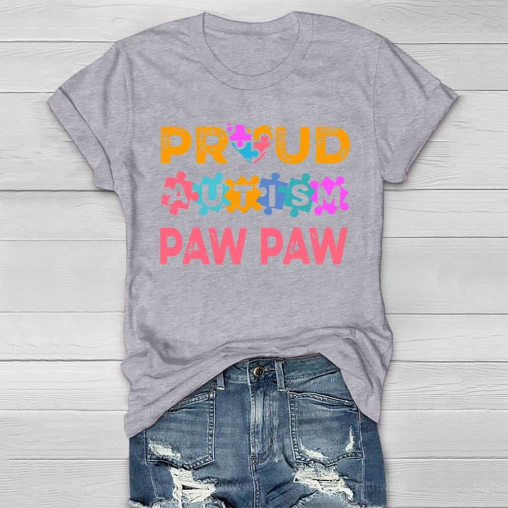 Personalized  Proud Autism Paw Paw Healthwear T-shirt