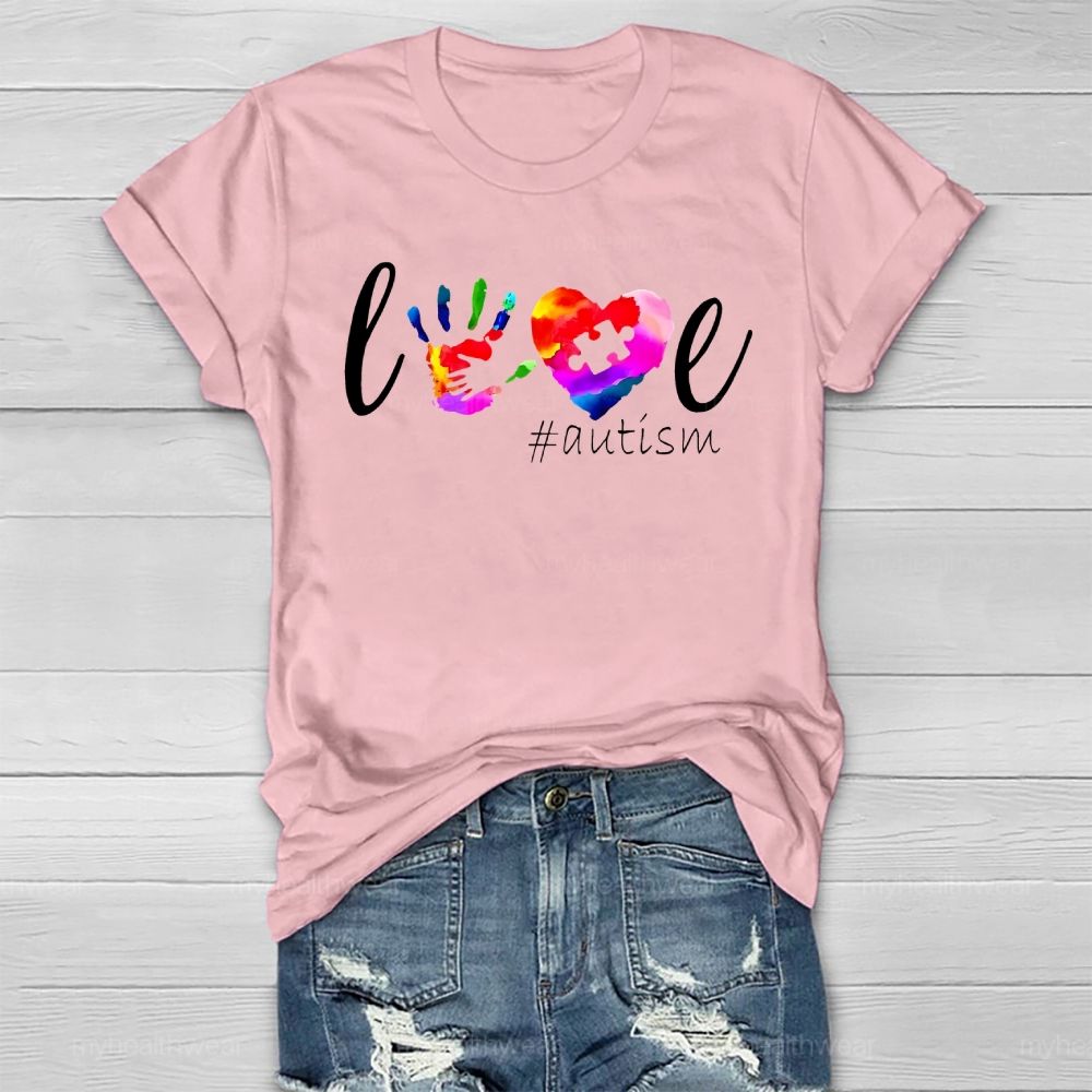 Love Autism Handprint Healthwear T-shirt