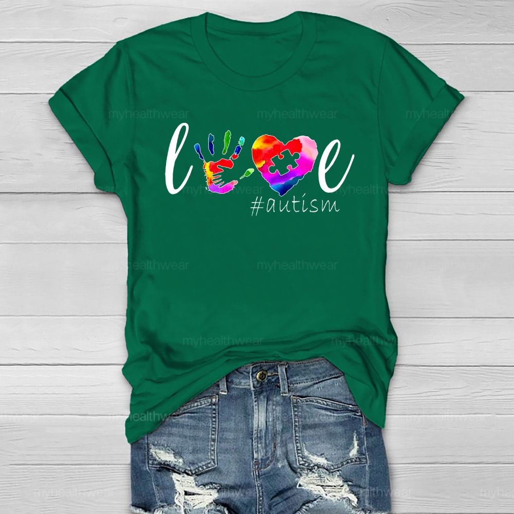 Love Autism Handprint Healthwear T-shirt