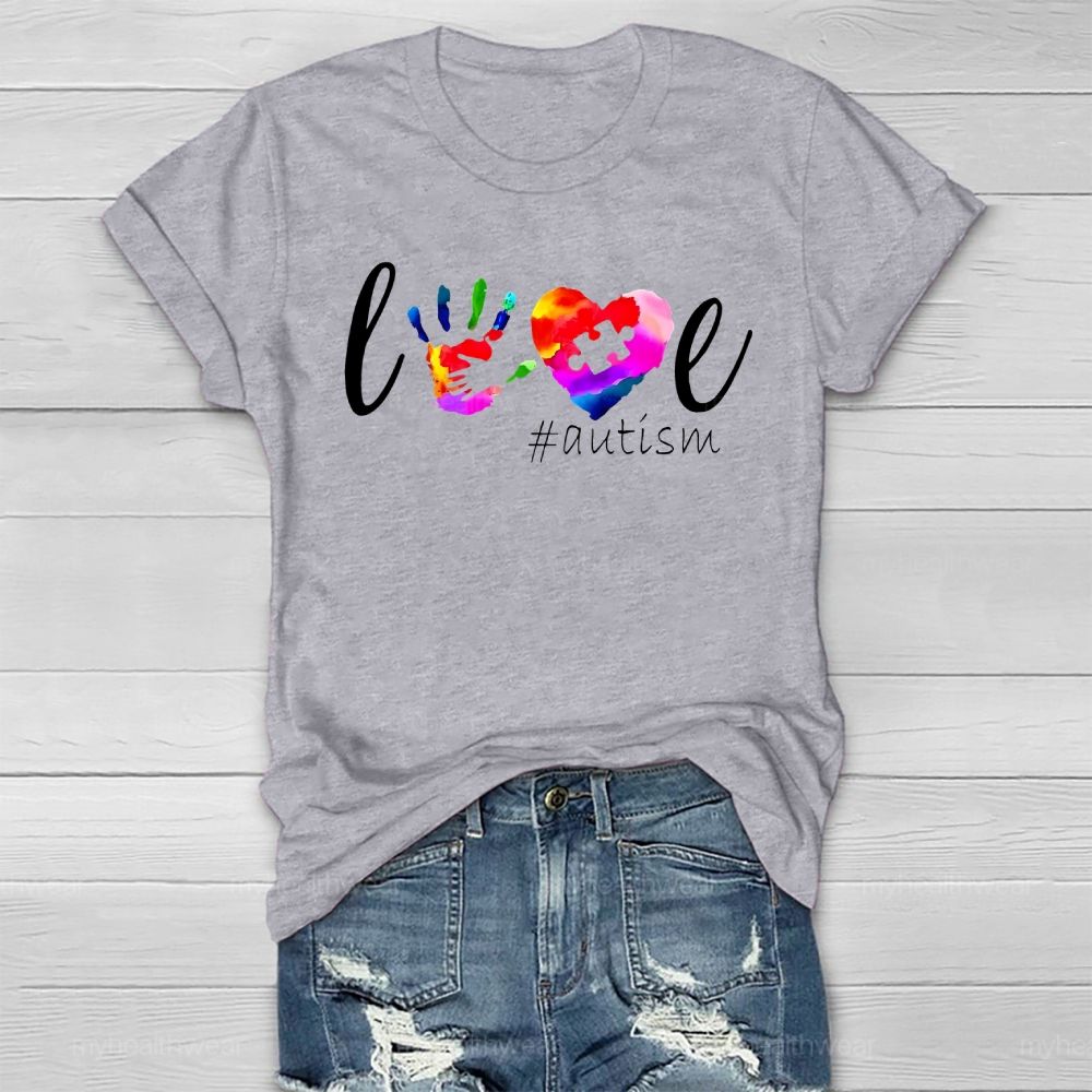 Love Autism Handprint Healthwear T-shirt
