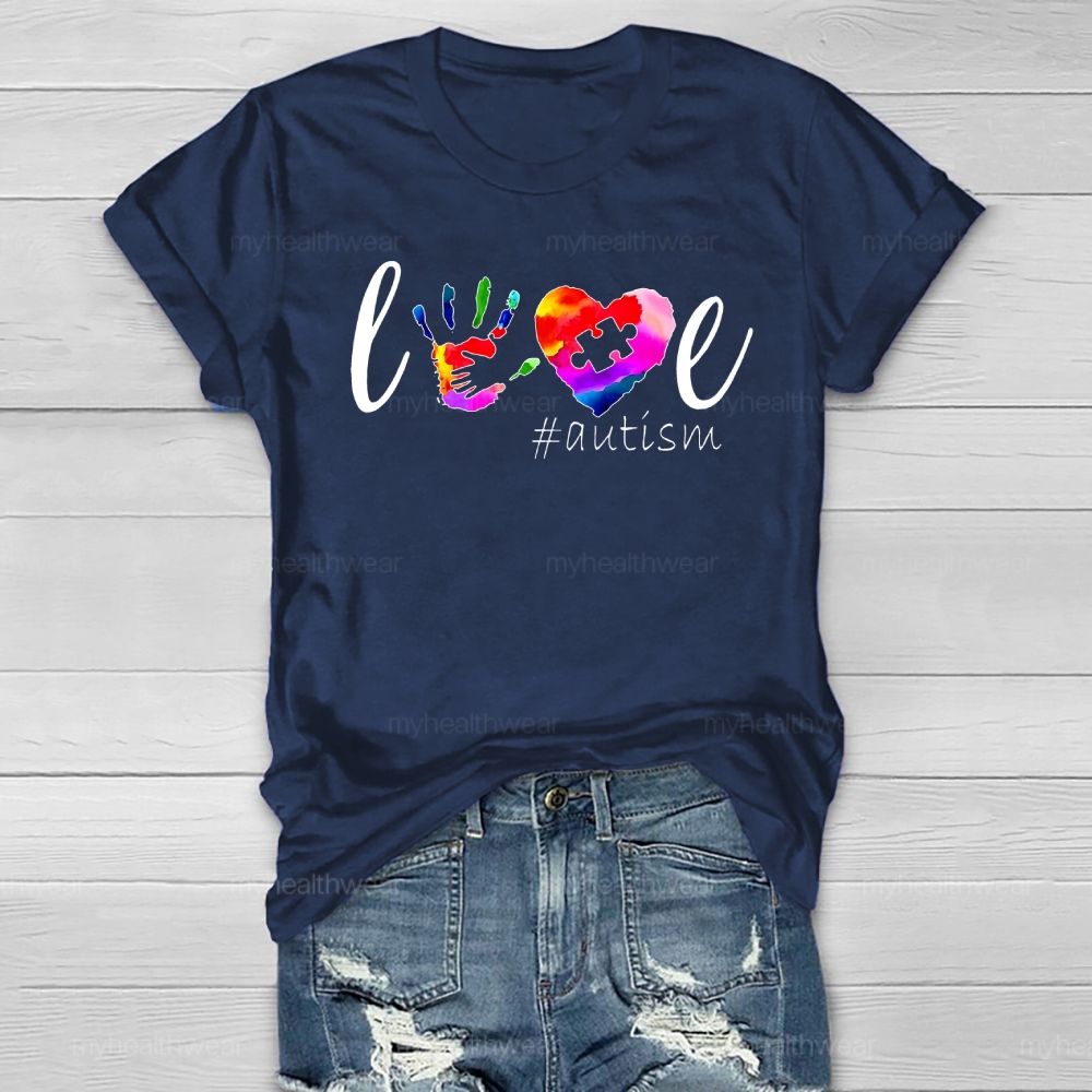 Love Autism Handprint Healthwear T-shirt