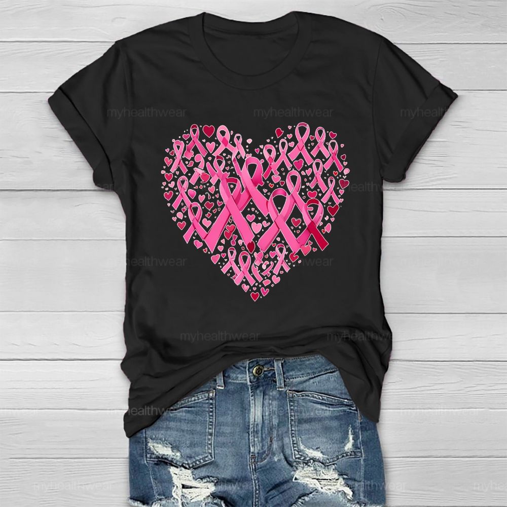 Pink Ribbon Heart Healthwear T-shirt
