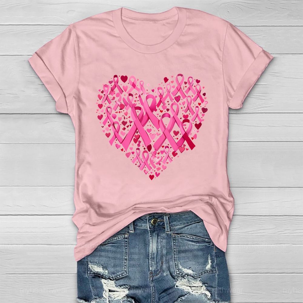 Pink Ribbon Heart Healthwear T-shirt