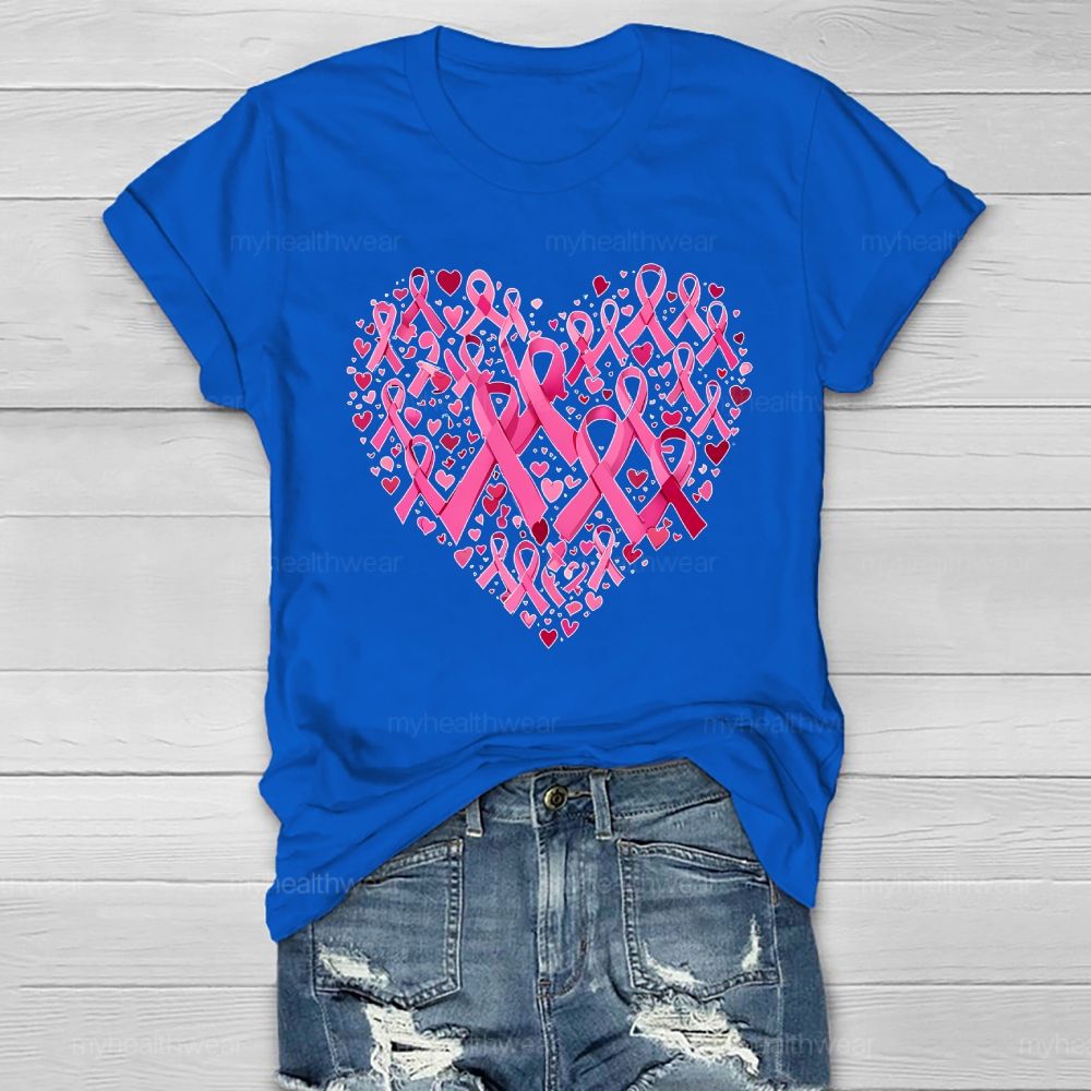 Pink Ribbon Heart Healthwear T-shirt