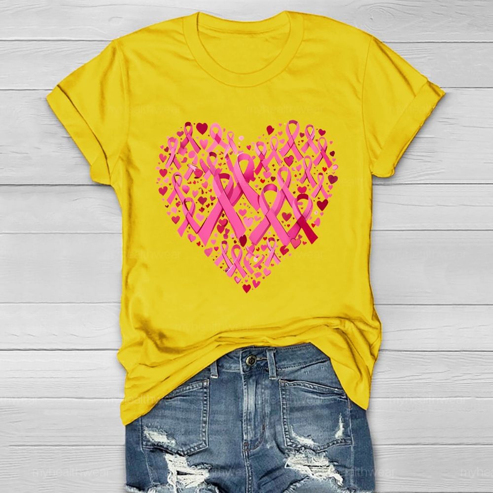 Pink Ribbon Heart Healthwear T-shirt