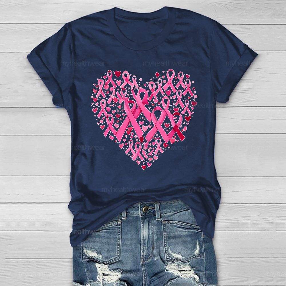 Pink Ribbon Heart Healthwear T-shirt