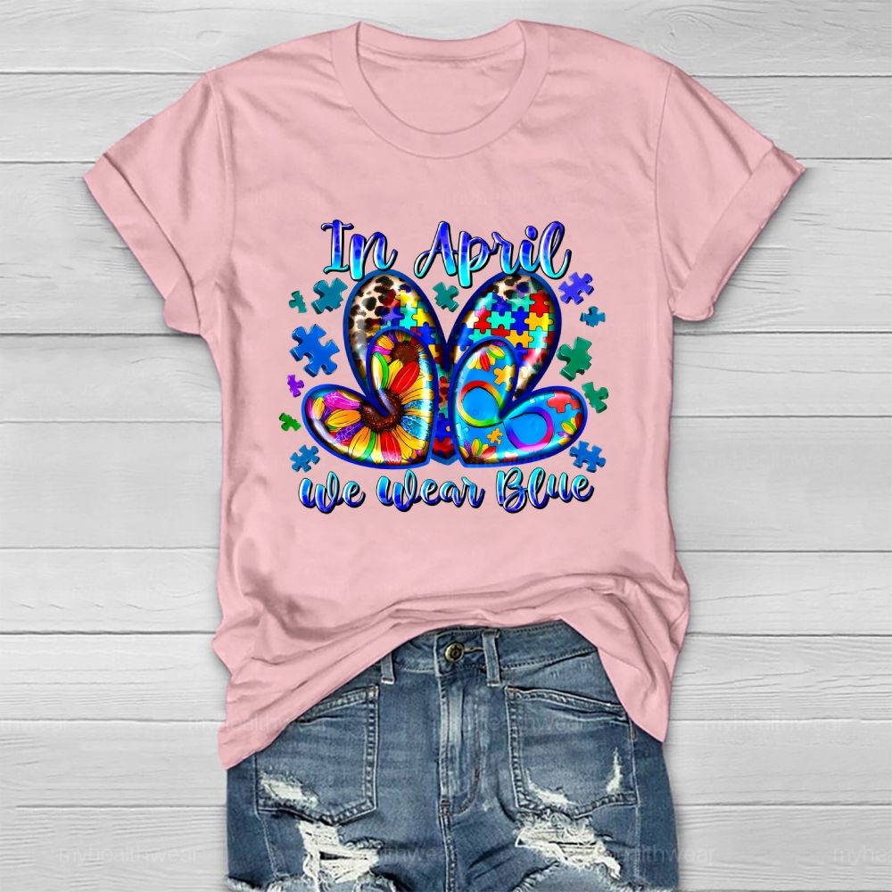 In April We Wear Blue Autism Awareness Healthwear T-shirt
