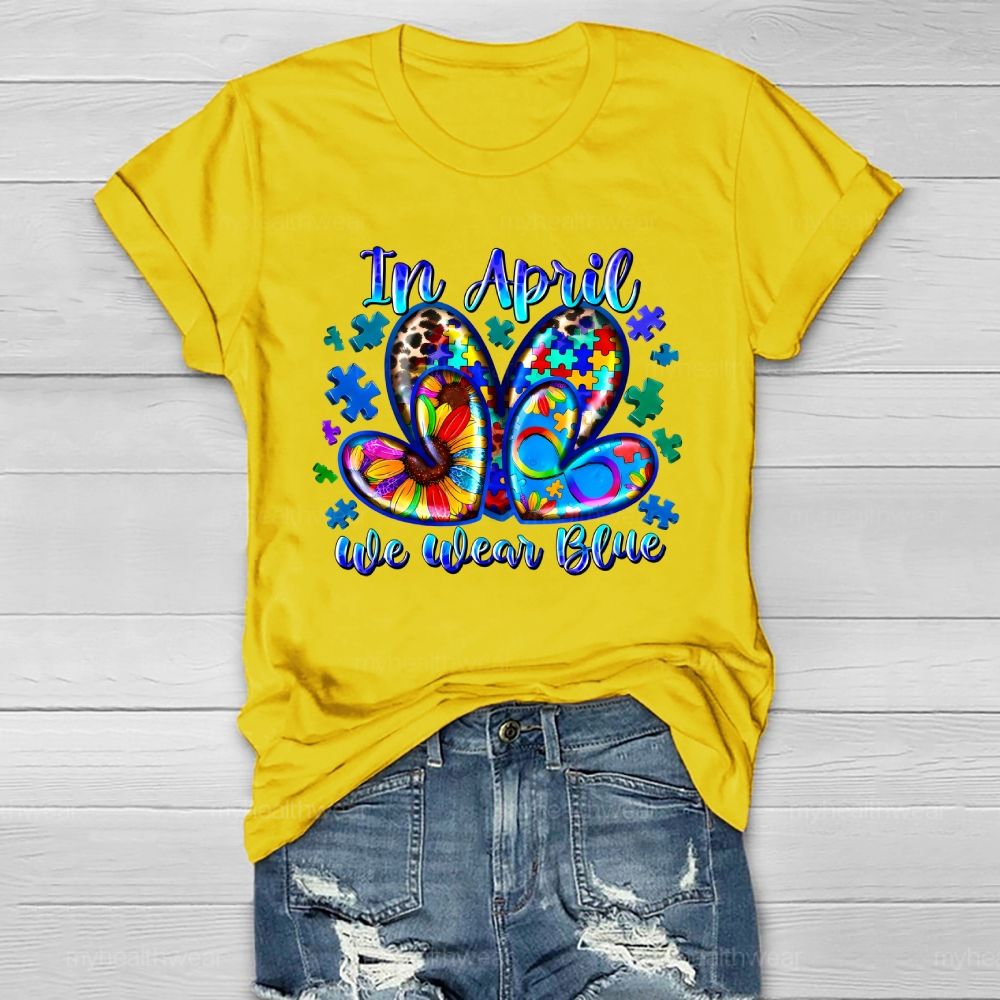 In April We Wear Blue Autism Awareness Healthwear T-shirt