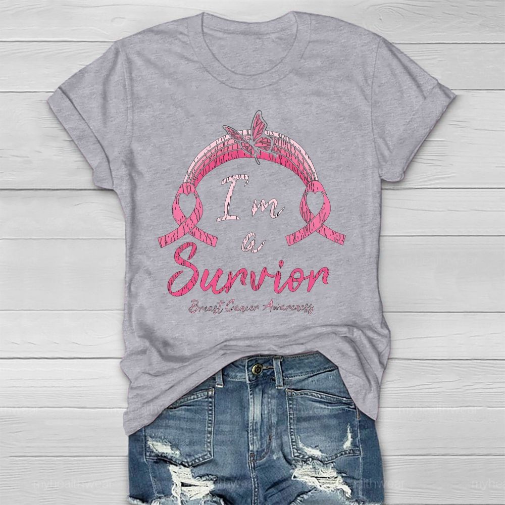 I'm A Survivor Breast Cancer Awareness Healthwear T-shirt