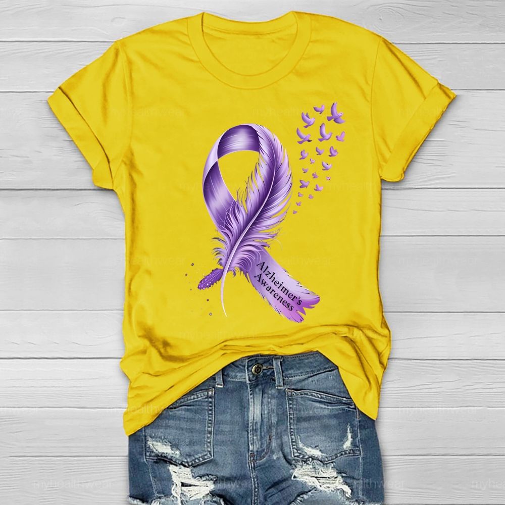 Alzheimer's Awareness Feather Healthwear T-shirt