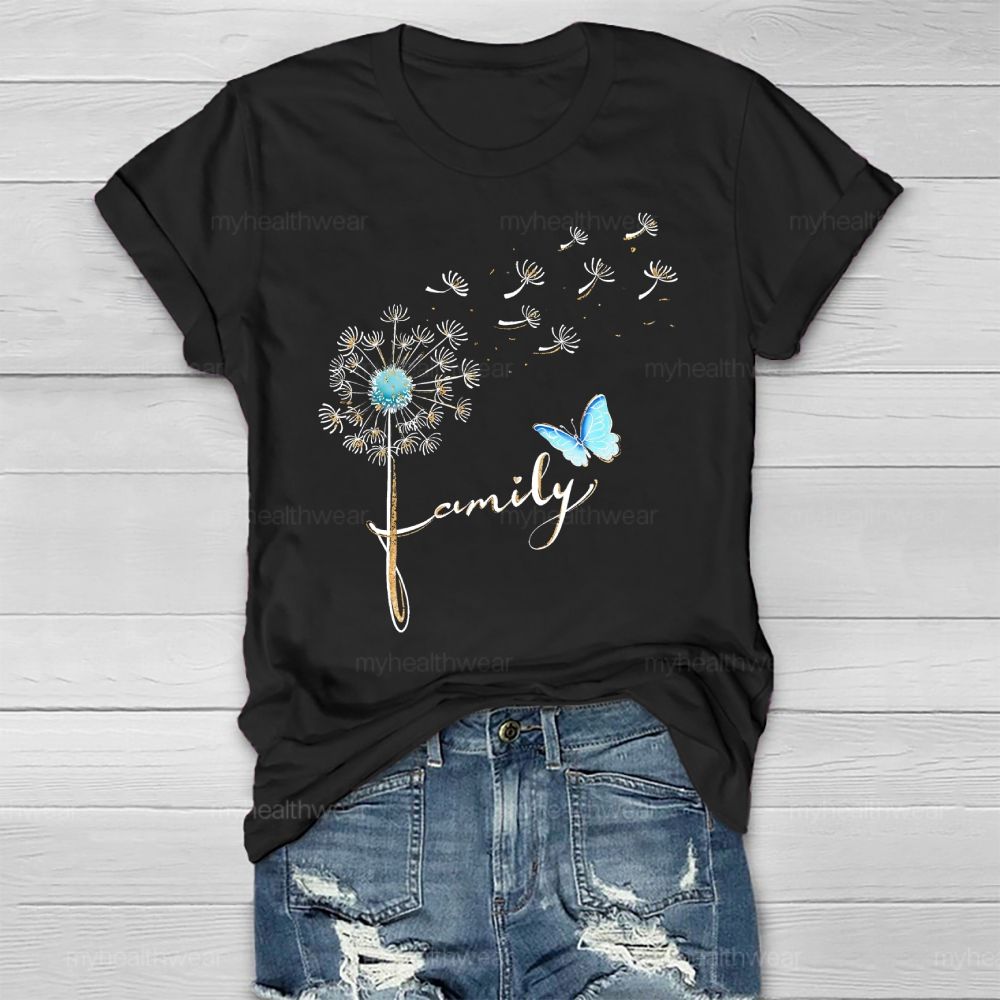 Family Butterfly Dandelion Healthwear T-shirt