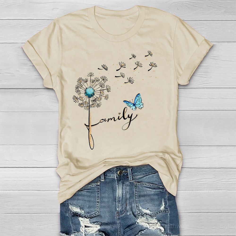 Family Butterfly Dandelion Healthwear T-shirt