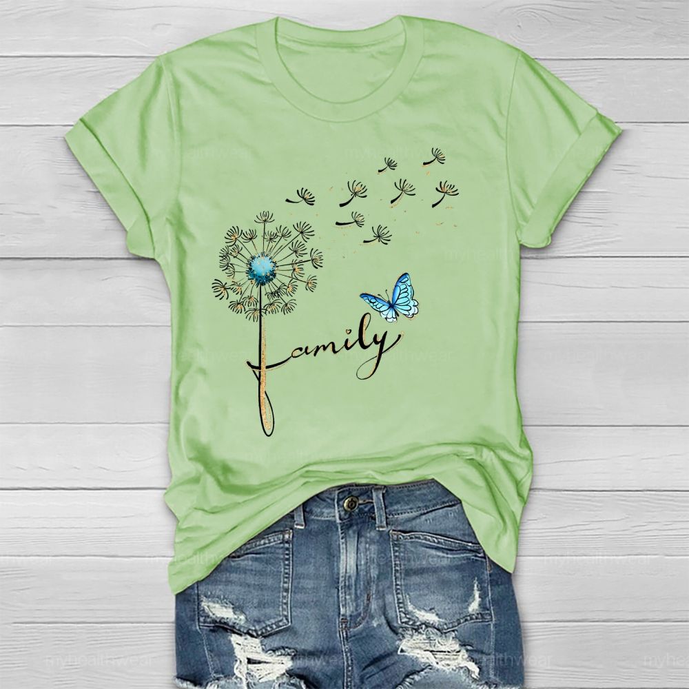 Family Butterfly Dandelion Healthwear T-shirt