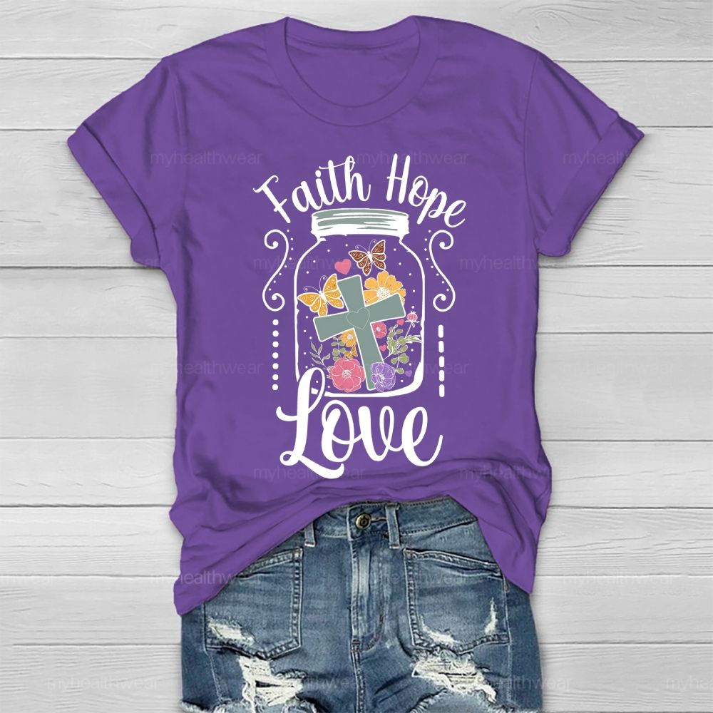 Faith Hope Love Cross Healthwear T-shirt