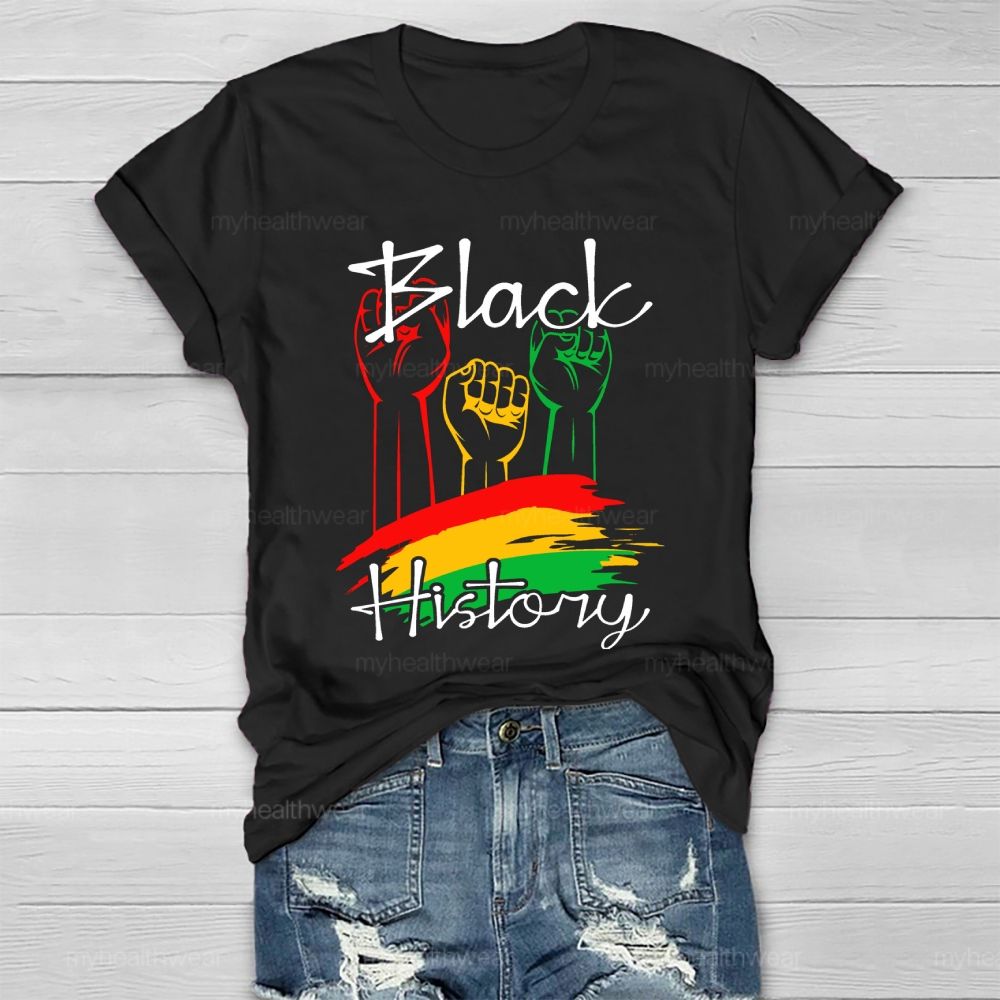 Black History Fist Healthwear T-shirt