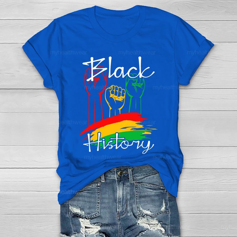 Black History Fist Healthwear T-shirt