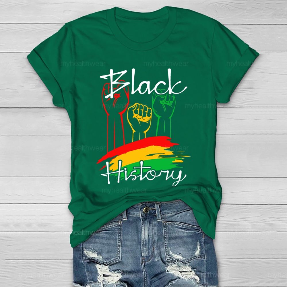 Black History Fist Healthwear T-shirt