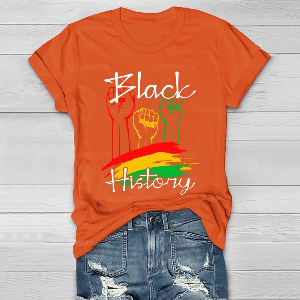 Black History Fist Healthwear T-shirt