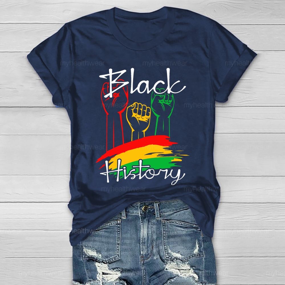 Black History Fist Healthwear T-shirt