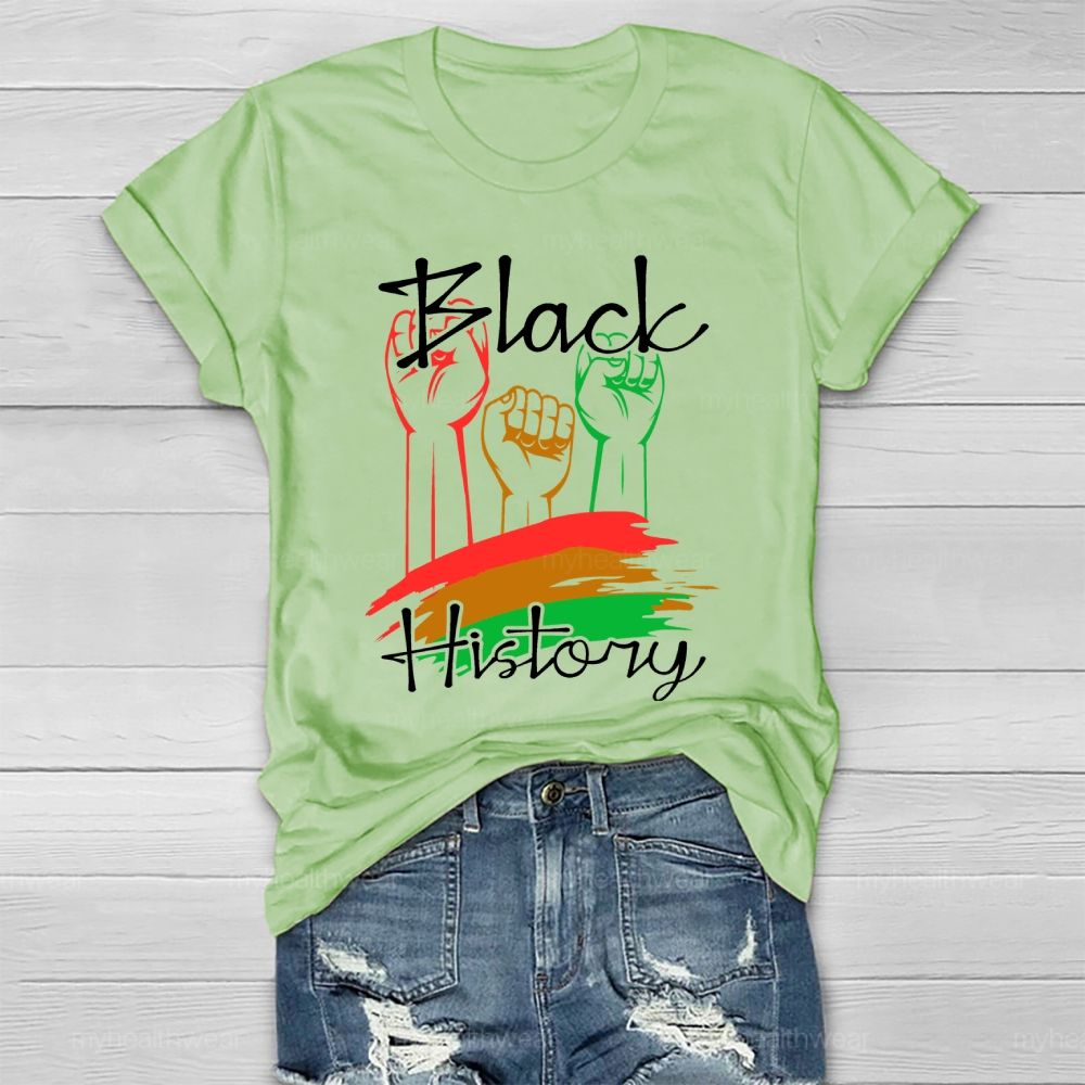 Black History Fist Healthwear T-shirt