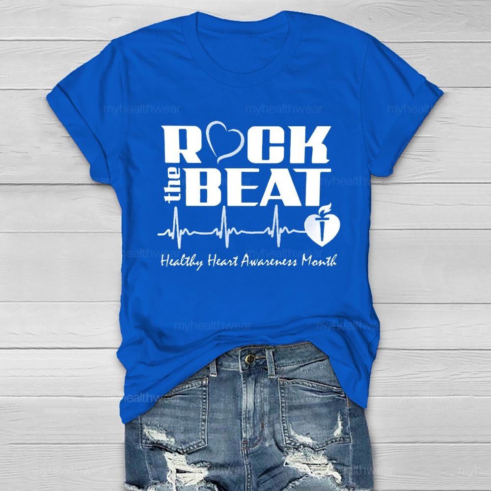 Rock The Beat Healthy Heart Awareness Month   Healthwear T-shirt
