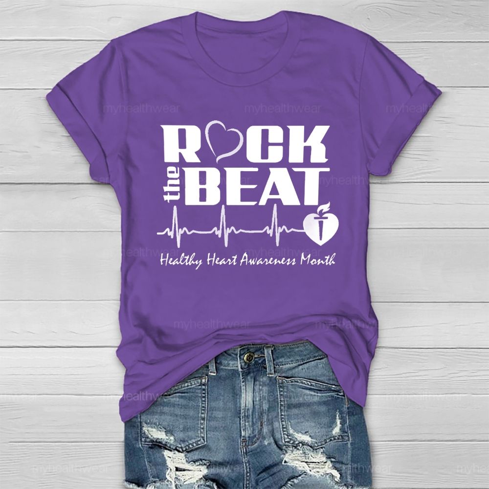 Rock The Beat Healthy Heart Awareness Month   Healthwear T-shirt