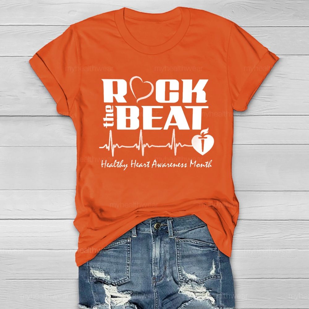 Rock The Beat Healthy Heart Awareness Month   Healthwear T-shirt
