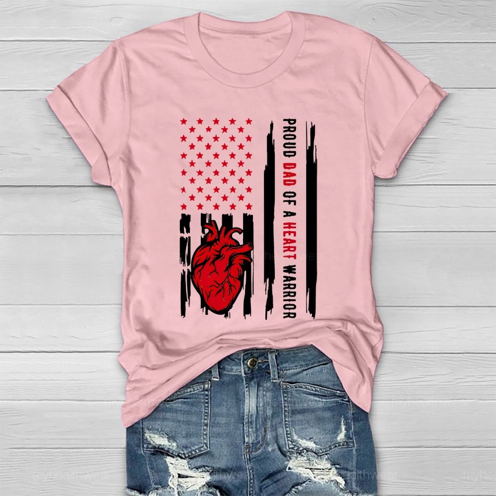Personalized  Proud Dad Of A Heart Warrior  Healthwear T-shirt