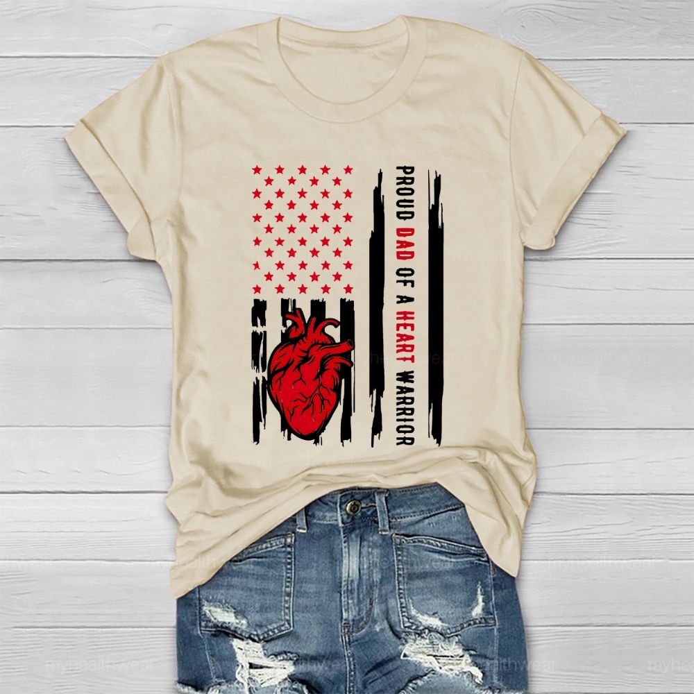 Personalized  Proud Dad Of A Heart Warrior  Healthwear T-shirt
