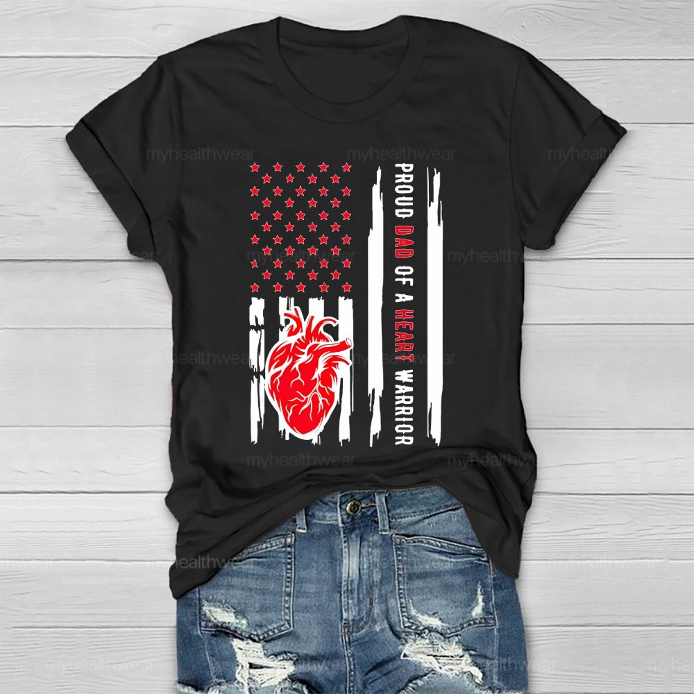 Personalized  Proud Dad Of A Heart Warrior  Healthwear T-shirt