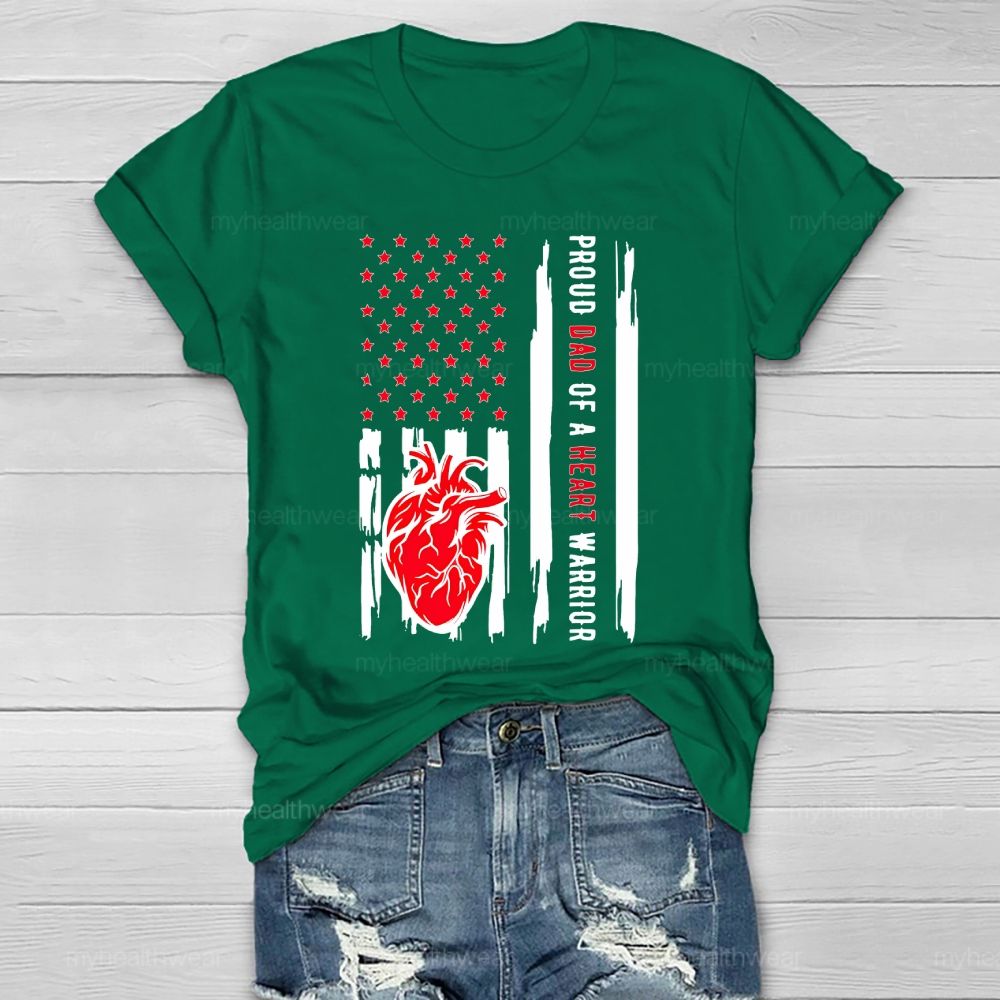 Personalized  Proud Dad Of A Heart Warrior  Healthwear T-shirt
