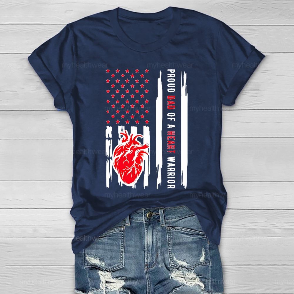 Personalized  Proud Dad Of A Heart Warrior  Healthwear T-shirt