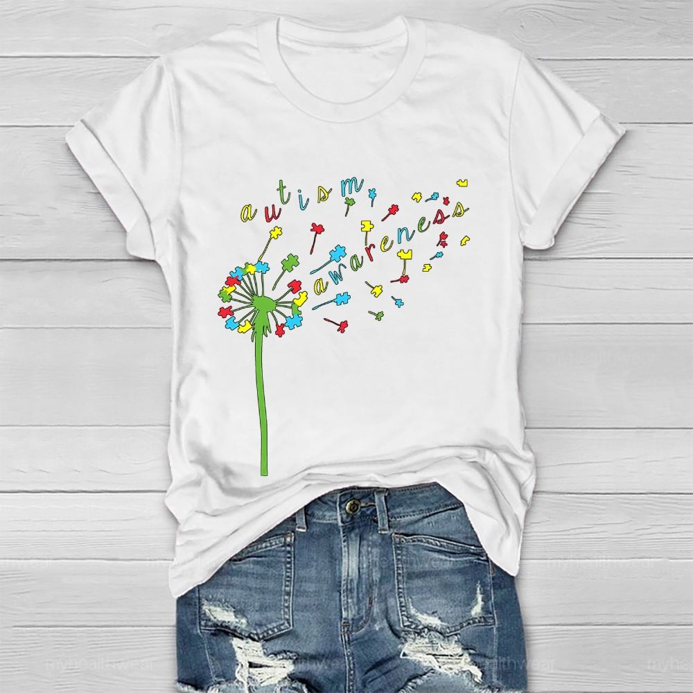 Autism Awareness Dandelion Healthwear T-shirt