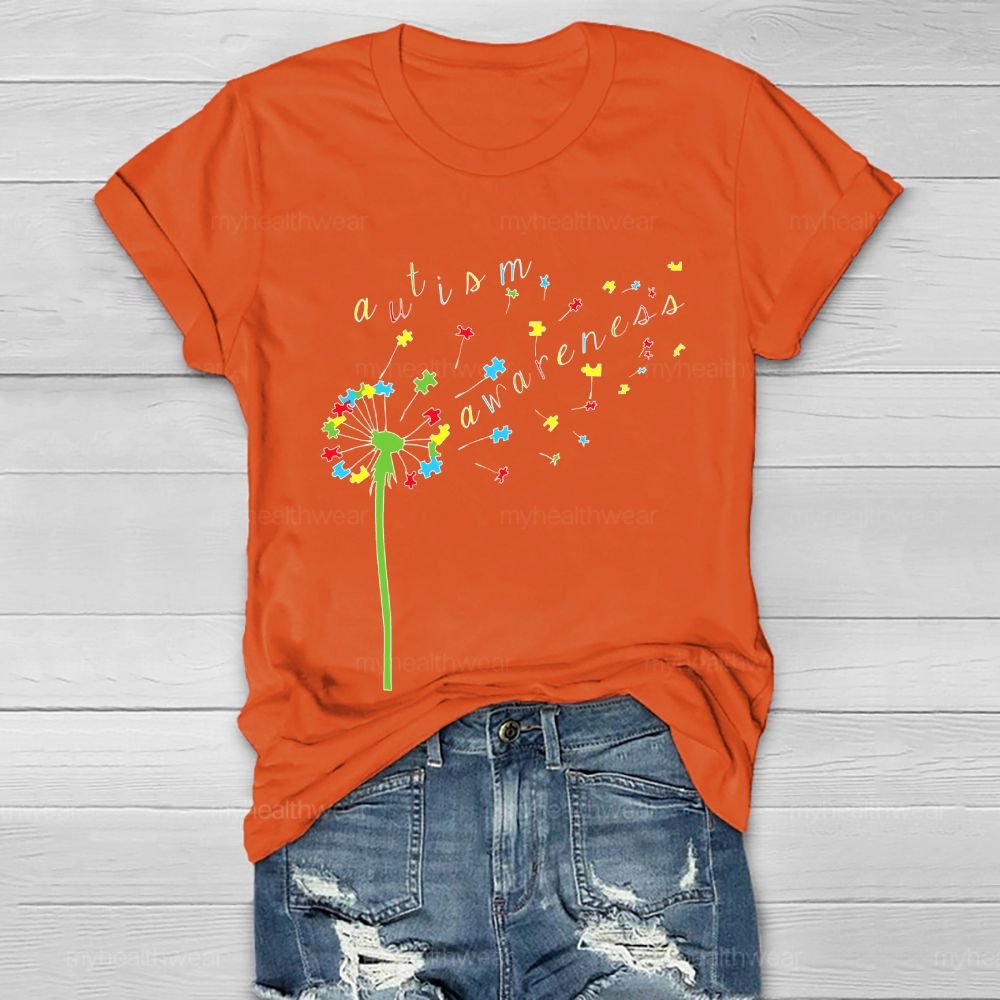 Autism Awareness Dandelion Healthwear T-shirt