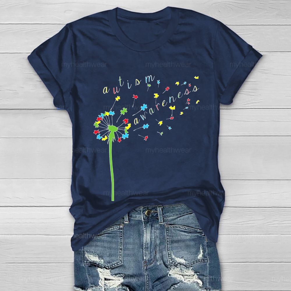Autism Awareness Dandelion Healthwear T-shirt