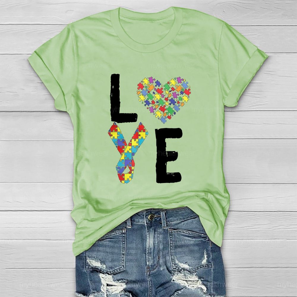Love Puzzle Ribbon Healthwear T-shirt
