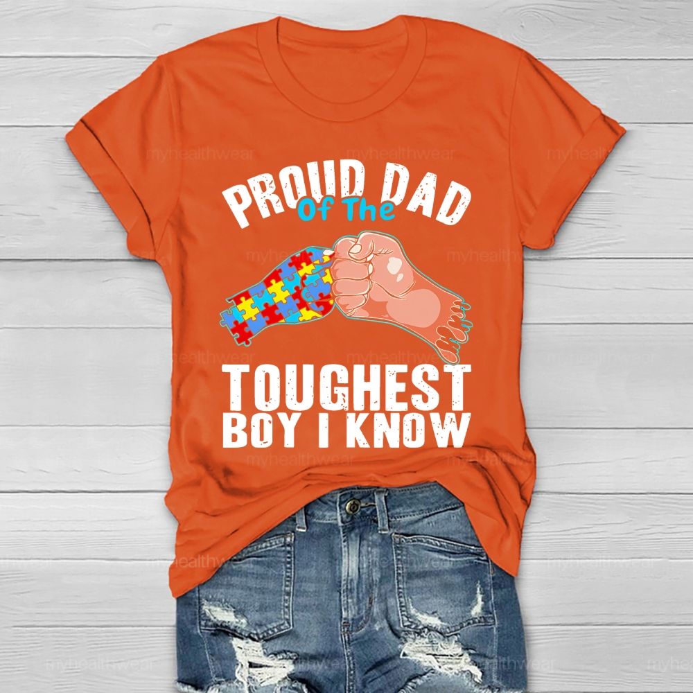 Personalized Proud Dad Of The Toughest Boy I Know  Healthwear T-shirt