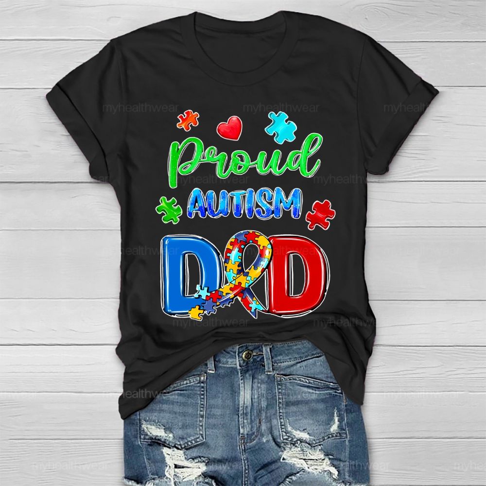 Proud Autism Dad Healthwear T-shirt