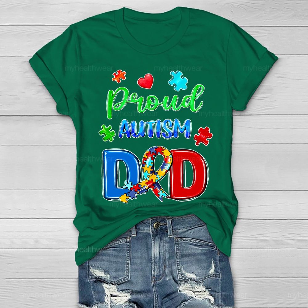Proud Autism Dad Healthwear T-shirt